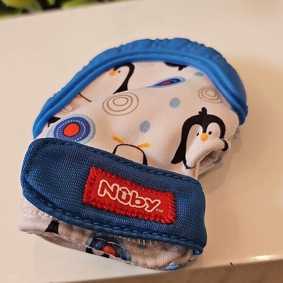 Blue Teething Mitten for Baby - Picture 2 of 4